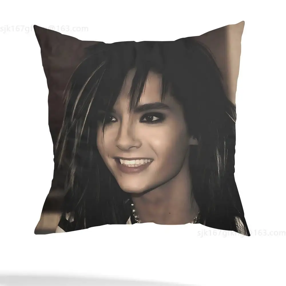 T-Tom kaulitz Bill Kaulitz 베개 커버 사각형 양면 인쇄 짧은 플러시 소파 쿠션 커버 침실 침대 옆 베개