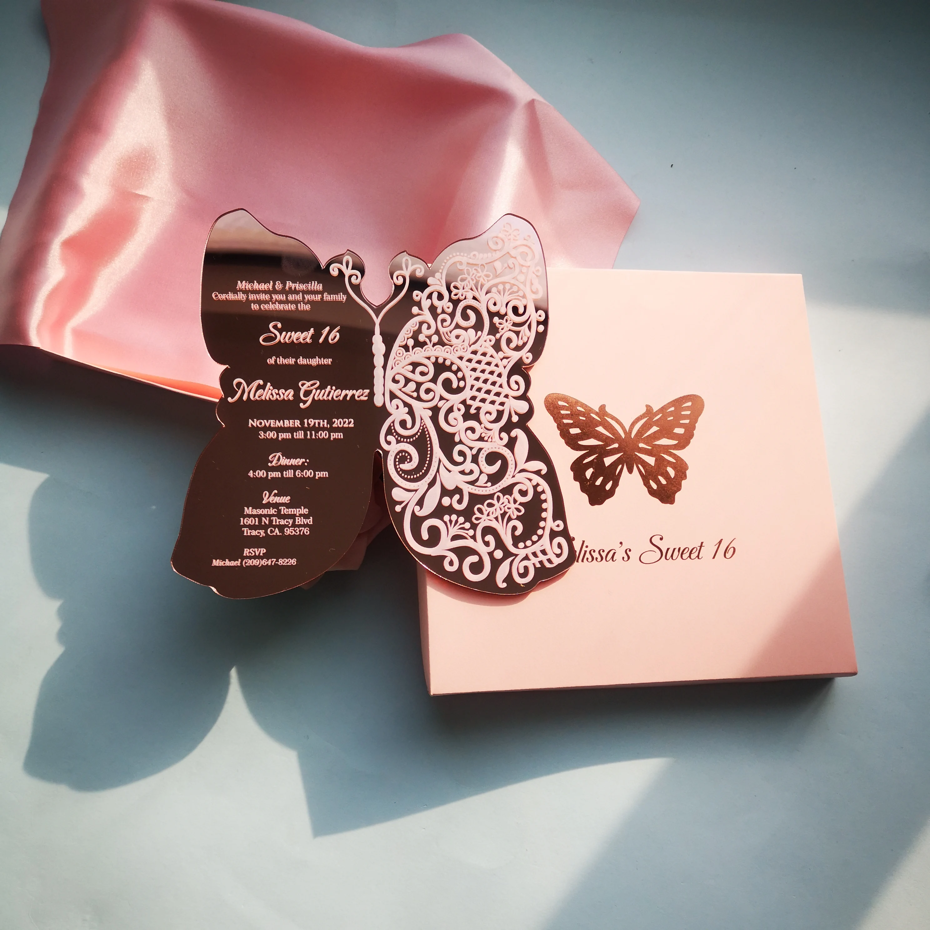 Tarjeta de lugar de acrílico con espejo de oro rosa, invitaciones de boda,  mariposa de Tarot árabe, decoración de boda, tarjeta de visita de mesa,  personalizada - AliExpress, image size:2976x2976