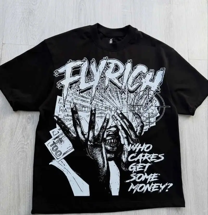 Y2k Harajuku Streetwear Men's New Summer Fashion Short Sleeved Cartoon Print Design Shirt Retro Hip Hop Trend Oversized T-Shirt