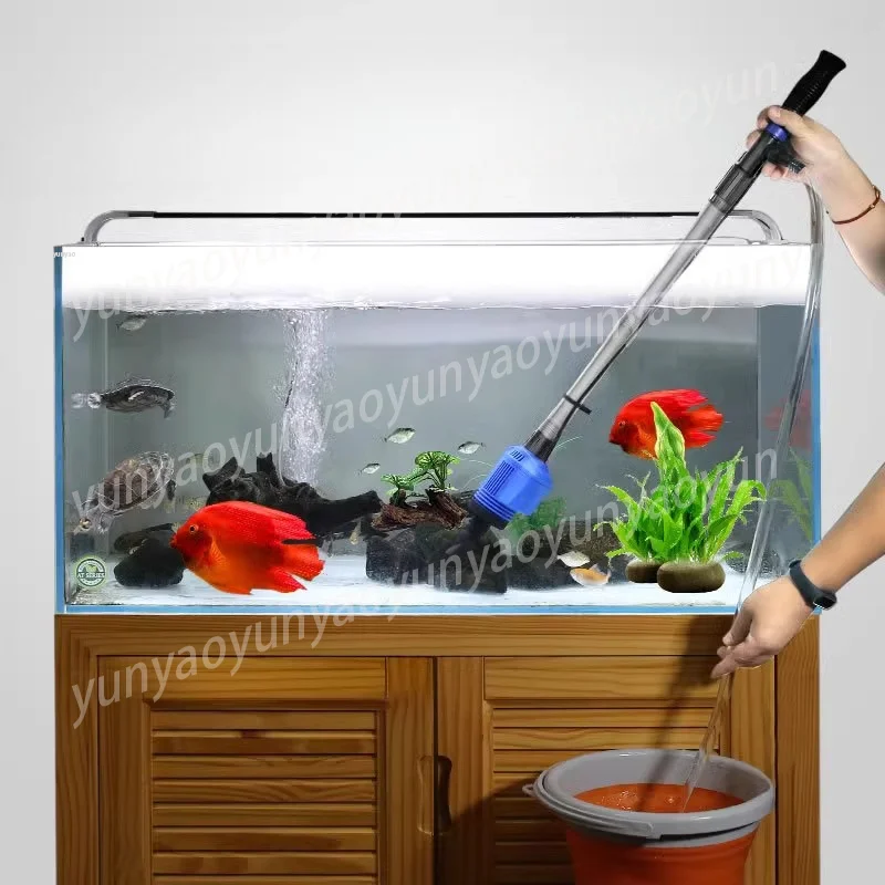 자동 어항 모래 세척기 전기 사이펀 작동식 클리너 필터 물 교환기