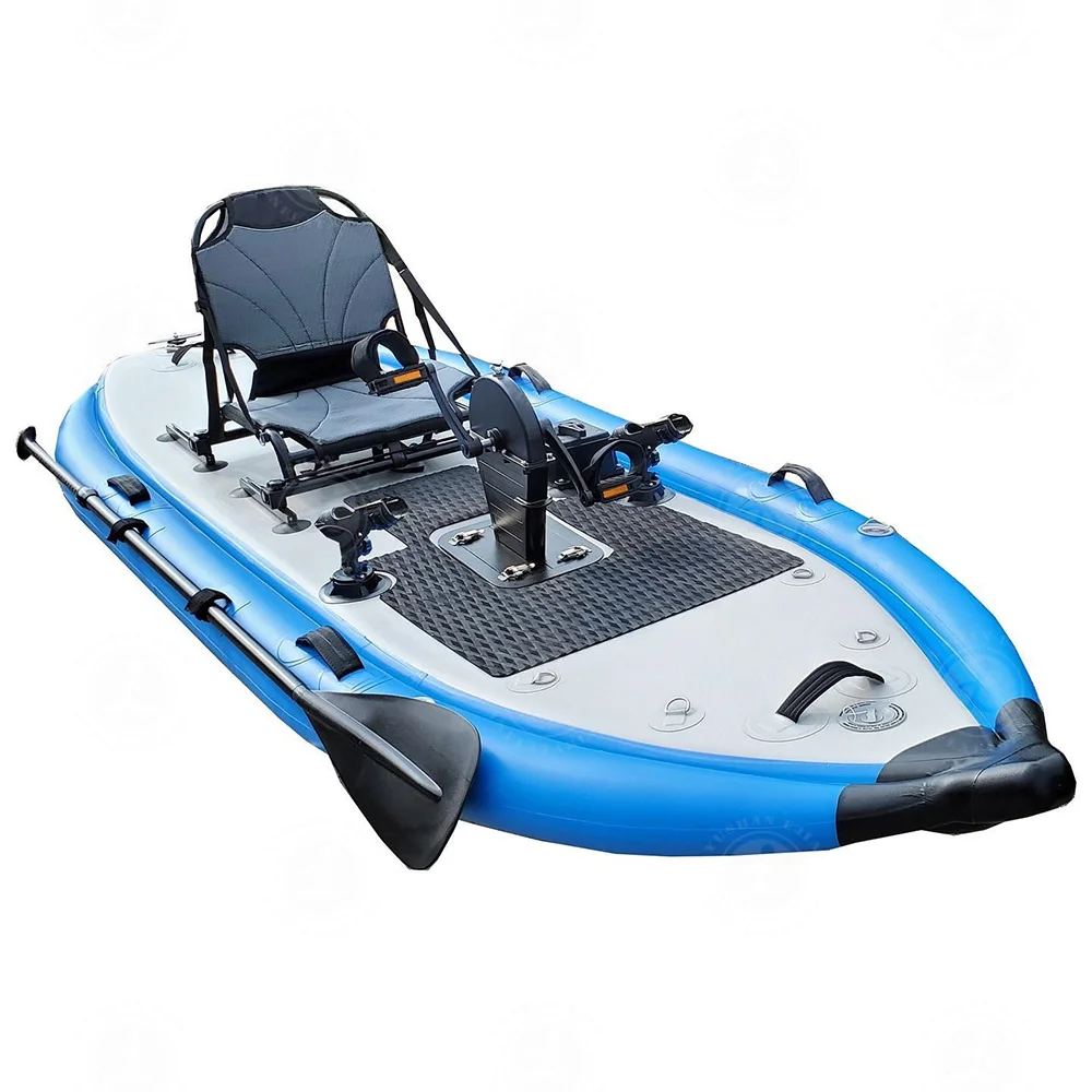 1 Person Inflatable Fishing Kayak Portable Foot Pedal Fishing Boat Inflatable Paddle Board Kayak With Movable Seat for Adults
