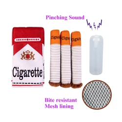 Novelty Plush Chew Toy for Dogs - Interactive & Funny Imitation Cigar Design (Pinch sound)