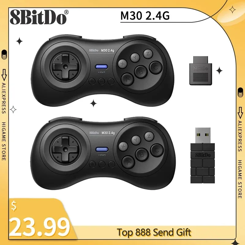 8Bitdo M30 2.4G Controller Wireless Per Sega Genesis/Sega Genesis Mini/Mega Drive Mini Per Nintendo Switch