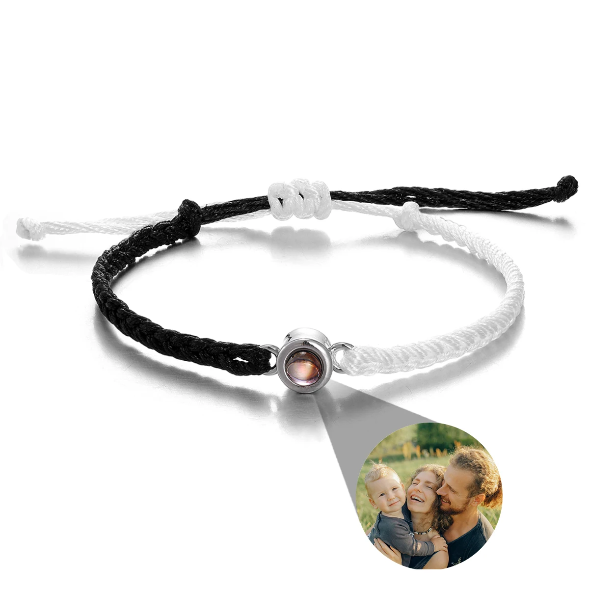 New Stainless Braided Bracelet Custom Projection Picture Bracelet Personality Dual Color Projection Bracelet  Memorial Gift