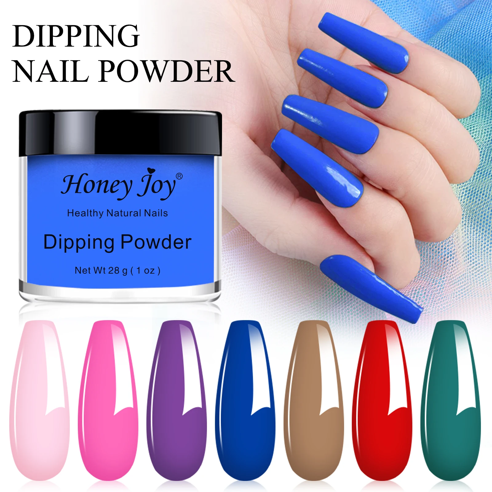 28gBoxVeryFinePurpleBlueGreenRedDippingPowderNailsFineDip