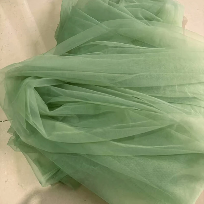 Green Series Soft Tulle Fabric for Elegant Wedding Decorations and Stylish Crafts