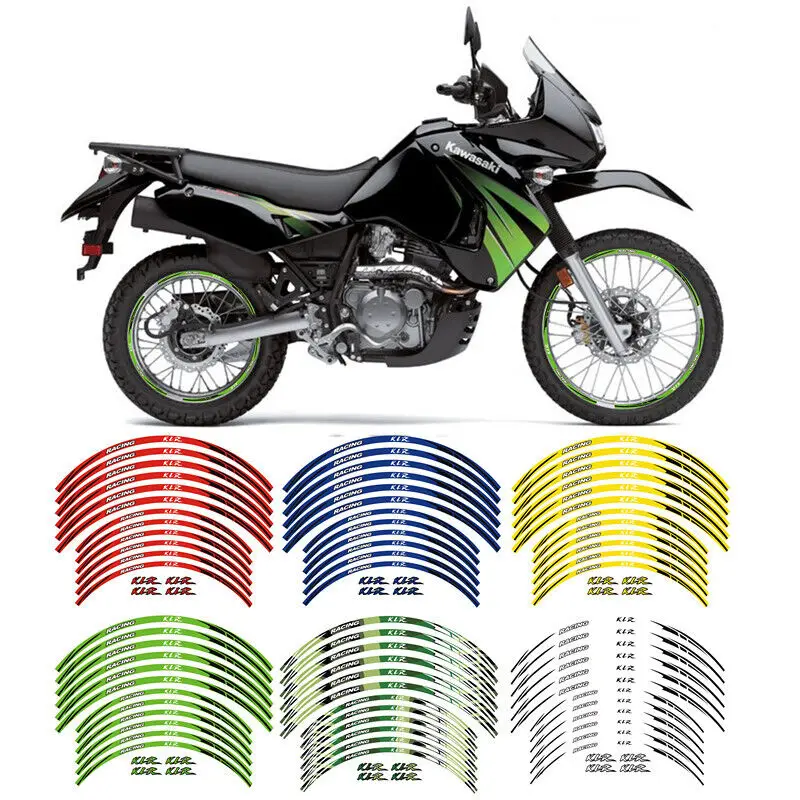 

12 шт., светоотражающие полосы на обод колеса для мотоцикла KAWASAKI KLR650 KLR 650 1987-2023