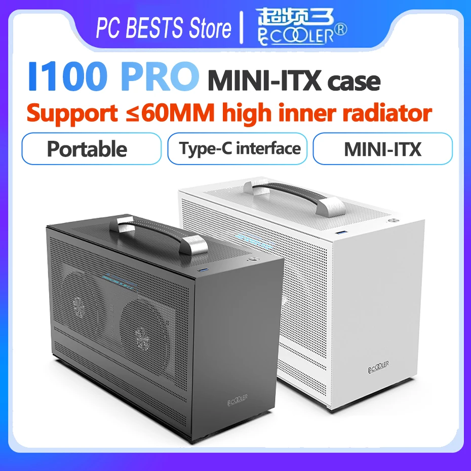 Pccooler I100 Pro Mini-Itx Case Computer Piccolo Telaio Desktop Itx Supporto Portatile Sfx Power 30 Scheda Grafica Custodia Da Gioco Per Pc