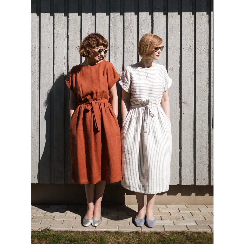 

Women's Dress Summer Dress Women 2024 New Cotton Linen Loose Waist Mid-length Section Large Size Elegant and Pretty Vestidos