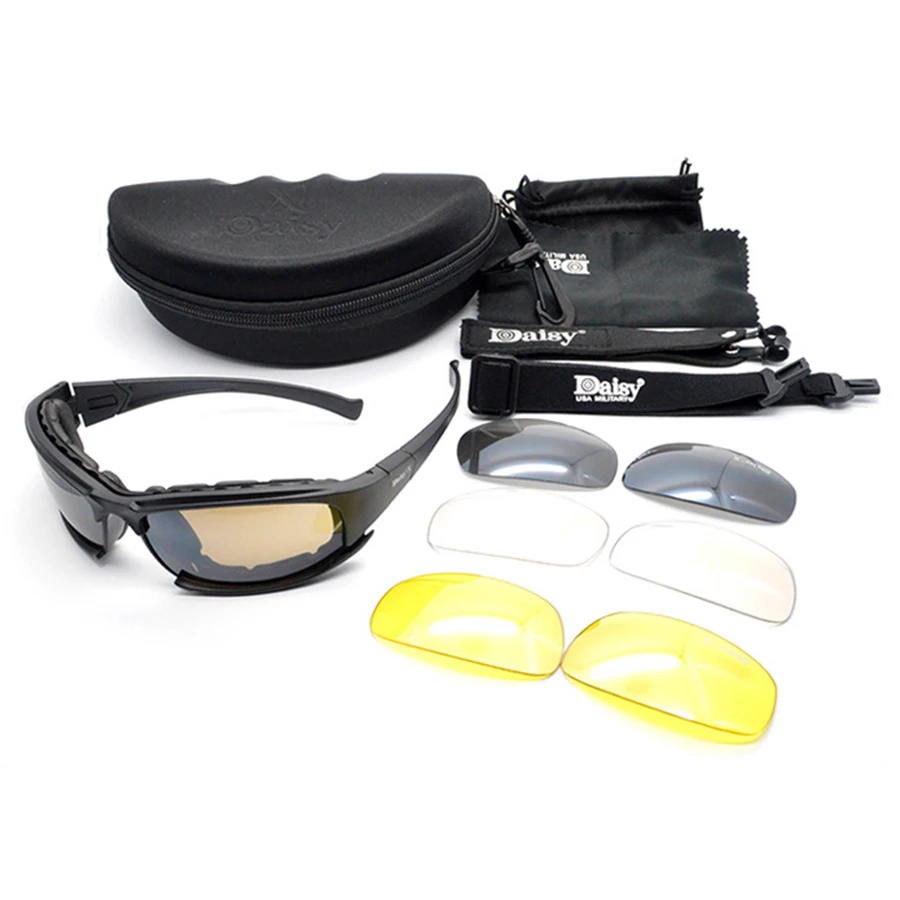 

Daisy X7 Tactical Polarized Glasses Military Goggles Army Sunglasses with 4 Lens Original Box Men Shooting Hiking Eyewear Gafas