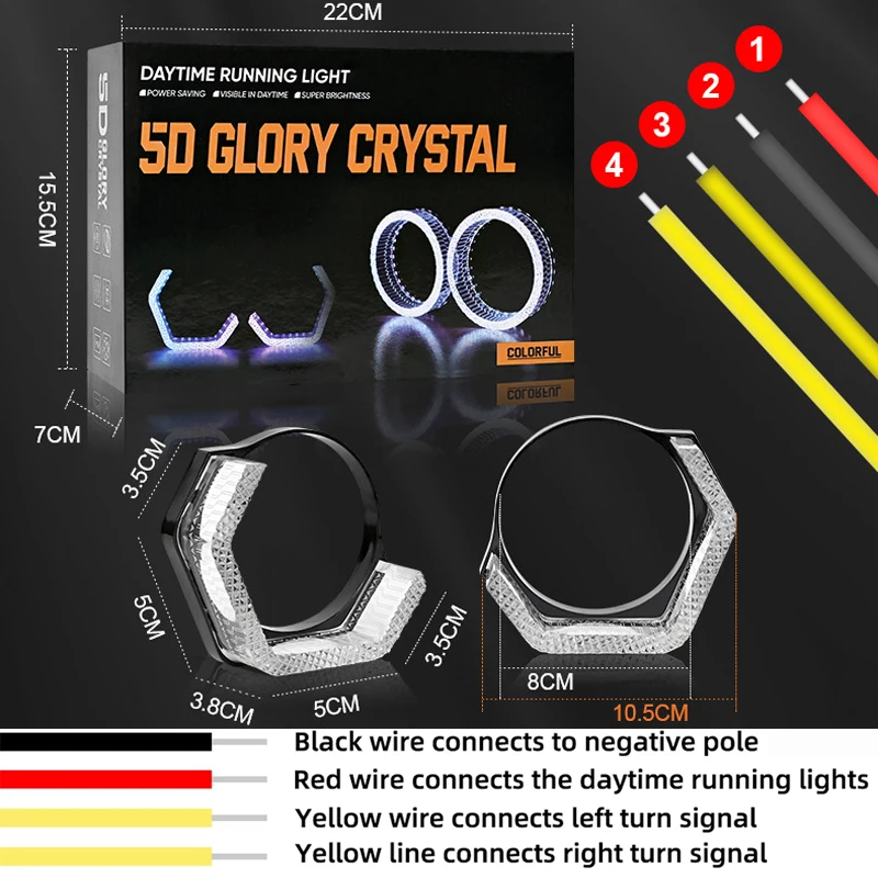 รูปสินค้า ไฟวงแหวน LED 5D สำหรับรถยนต์ ควบคุมผ่านแอปพลิเคชัน