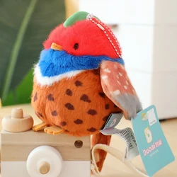 Colorful Soft Bird Plush Keychain Pendant Gift - About 11cm (Fat red blue  krq)