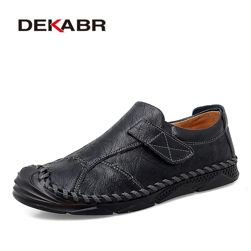 

DEKABR Men Summer Genuine Leather Shoes Mens Casual Shoes Luxury Brand Moccasins High Quality Men Walking Shoes Plus Size 38-47