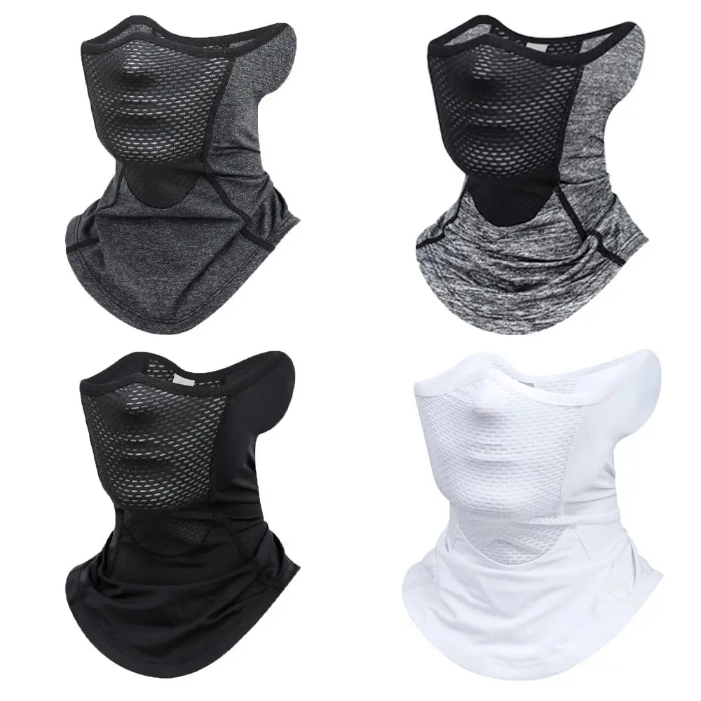 

Windproof Solid Color Face Gini Mask Outdoor Face Shield Women Neckline Mask Summer Sunscreen Mask Mesh Men Fishing Face Mask