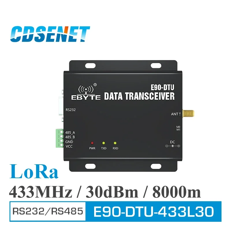 

Wireless Transceiver LoRa RS232 RS485 433MHz 1W E90-DTU(433L30) Long Range 8km PLC Transceiver Receiver Radio Modem 433 MHz LoRa