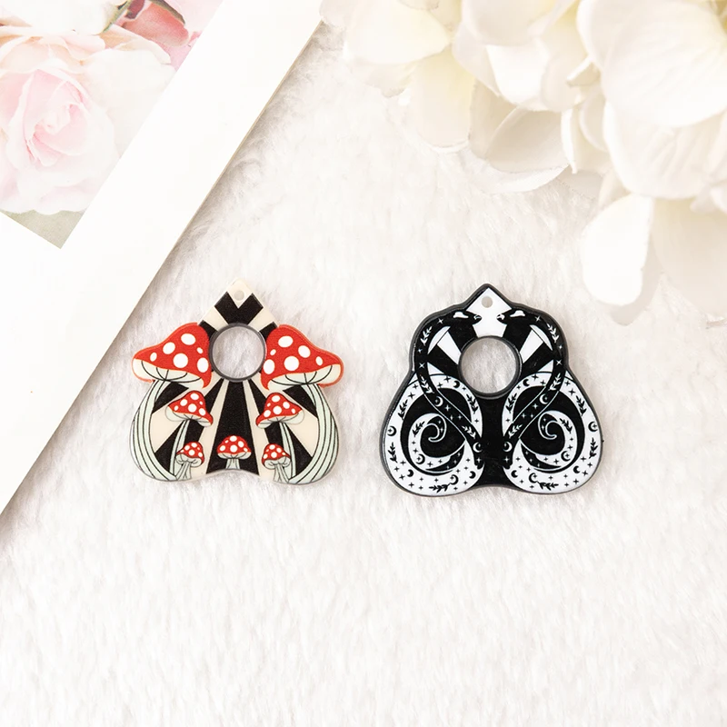 8Pcs Magic Snake Charms Acrylic Creative Mushroom OUIJA For Earring Keychain Pendant Necklace Diy Making