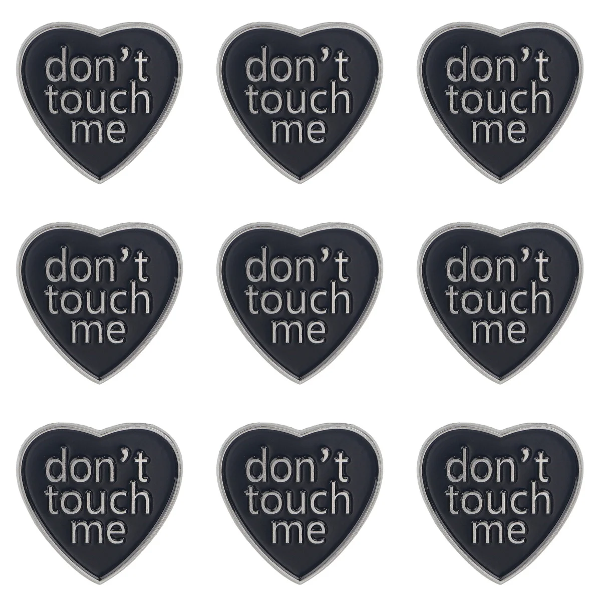9 Stück Don't Touch Me Emaille Pin Herz Brosche Set Damen Broschen Mode Revers Abzeichen Schmuck Freunde Geschenk – Detail 3