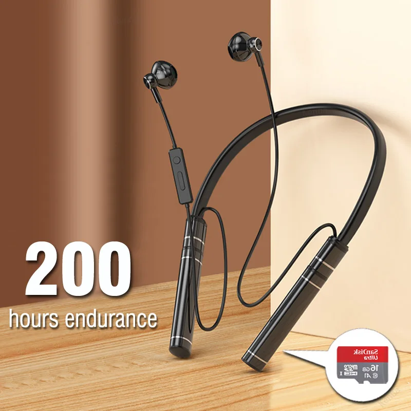 

Wireless Headphones Neckband Bluetooth Earphone 200 Hours Long Battery With Microphon Auriculares Sport Headset For TF Card