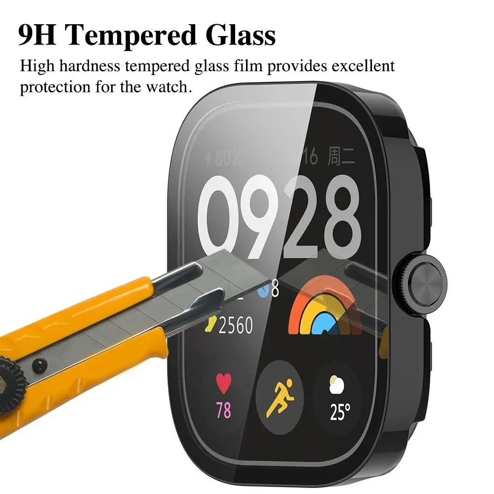 Premium 9D Glass Case Strap with Screen Protector and Watchband for Smartwatch Accessories