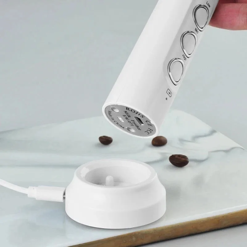 3 In 1 Portable Rechargeable Electric Milk Frother Foam Maker Handheld Foamer High Speeds Drink Mixer Coffee Frothing Wand 2