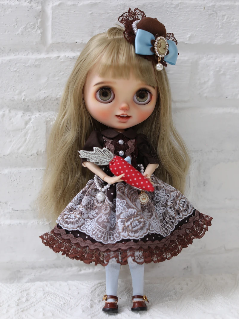 

Одежда для куклы Dula, платье, темно-коричневая юбка Blythe ob24 ob22 Azone Licca ICY jerfish 1/6, аксессуары для шарнирных кукол, бесплатная доставка
