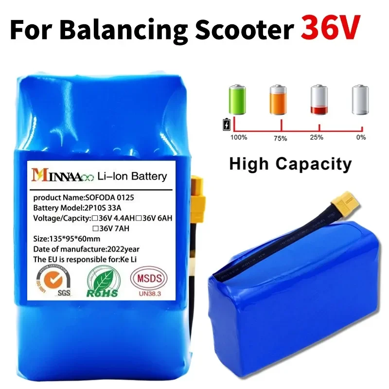 

36V Li-ion Battery pack for Electric Self Balancing Scooter HoverBoard Unicycle 36V 12Ah Lithium Battery