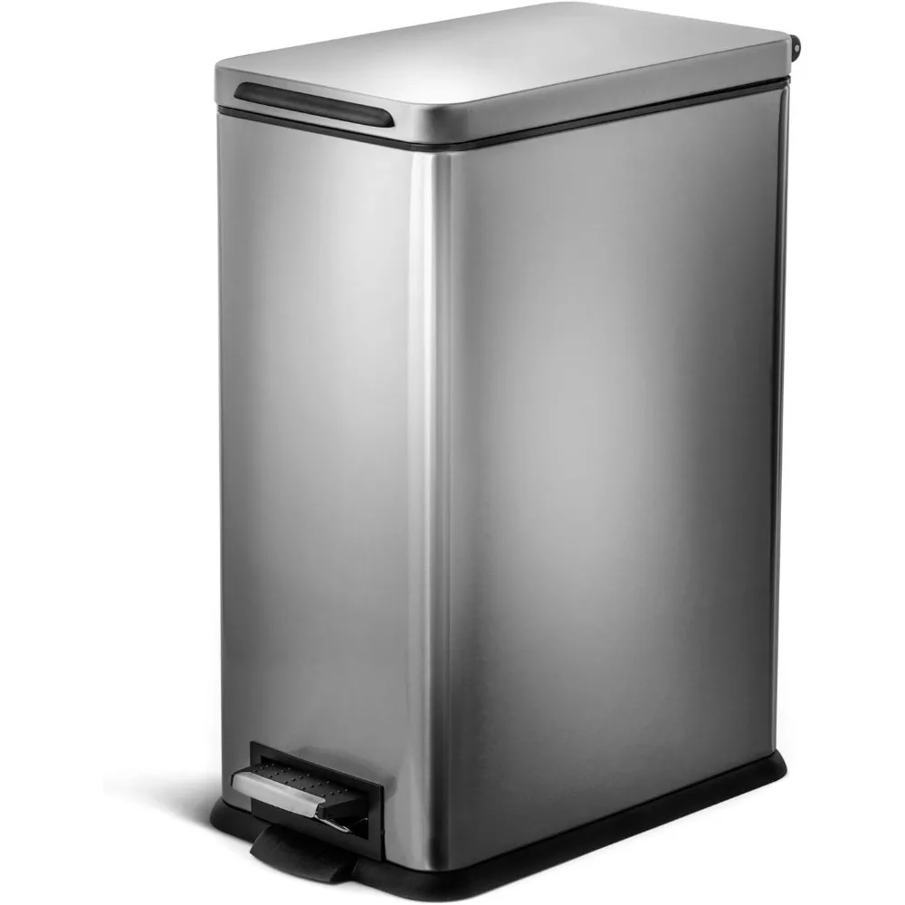 

8 Gallon Slim Kitchen Trash Can, Stainless Steel, Step Pedal, 30 Liter