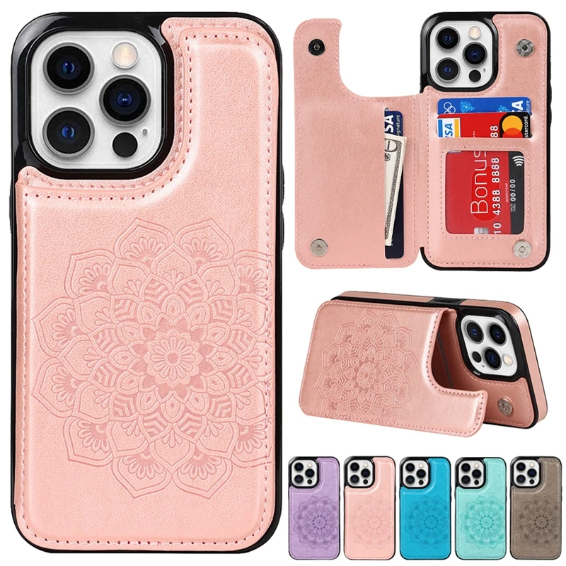 Flip Phone Case for iPhone 11 12 PRO Max 13 Mini Xr X Xs 7 8 Plus 6 6s Plus  Se 2020 Leather Holder Slot Wallet Satnd Cover Coque - China Phone