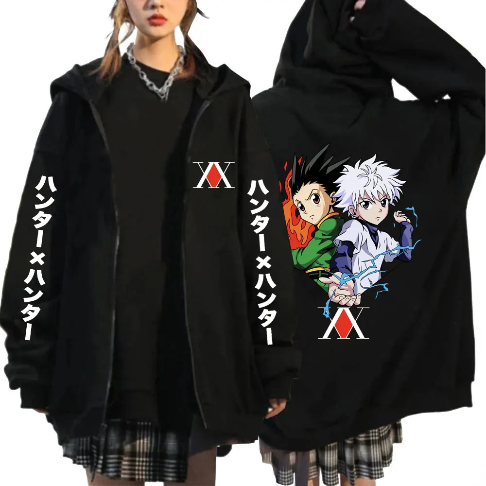 

Anime Hunter X Hunter Zip Up Hoodie Gon Freecss Killua Zoldyck Hip Hop Long Sleeve Men Women Oversized Streetwear Jacket Clothes