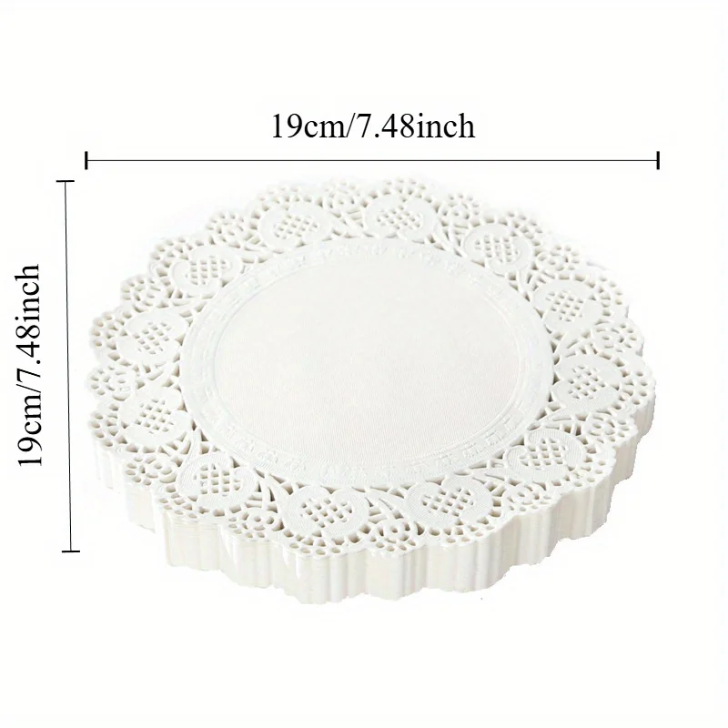 50pcs/set Flower Bottom Paper, Baking Paper, Cake Paper, Lace Paper, Pizza Pad Paper, Fried Food Paper Tray Lace