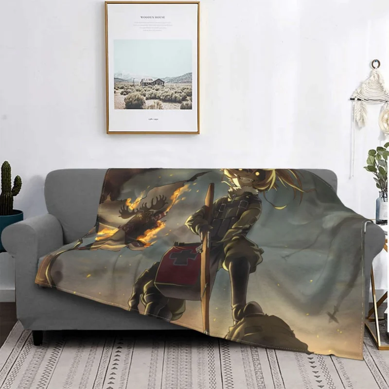

Youjo Senki Anime Fuzzy Blankets War Manga Awesome Throw Blankets for Bed Sofa Couch Bedspreads
