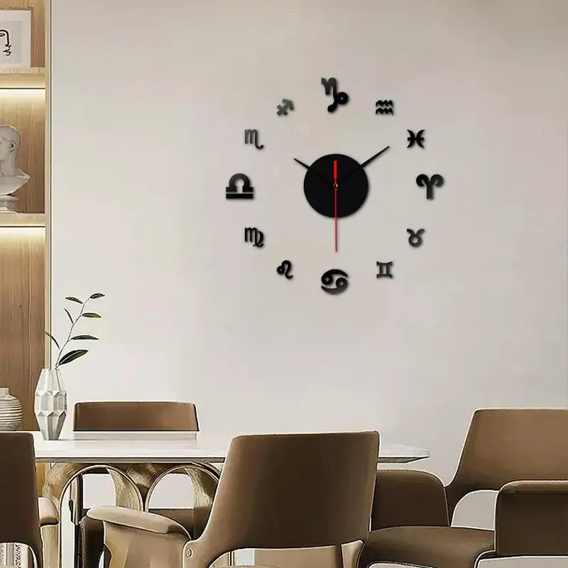 12 Constellations Modern Design Wall Clock 3D Hanging Aries Taurus Wall Watch Fashion Acrylic Clocks