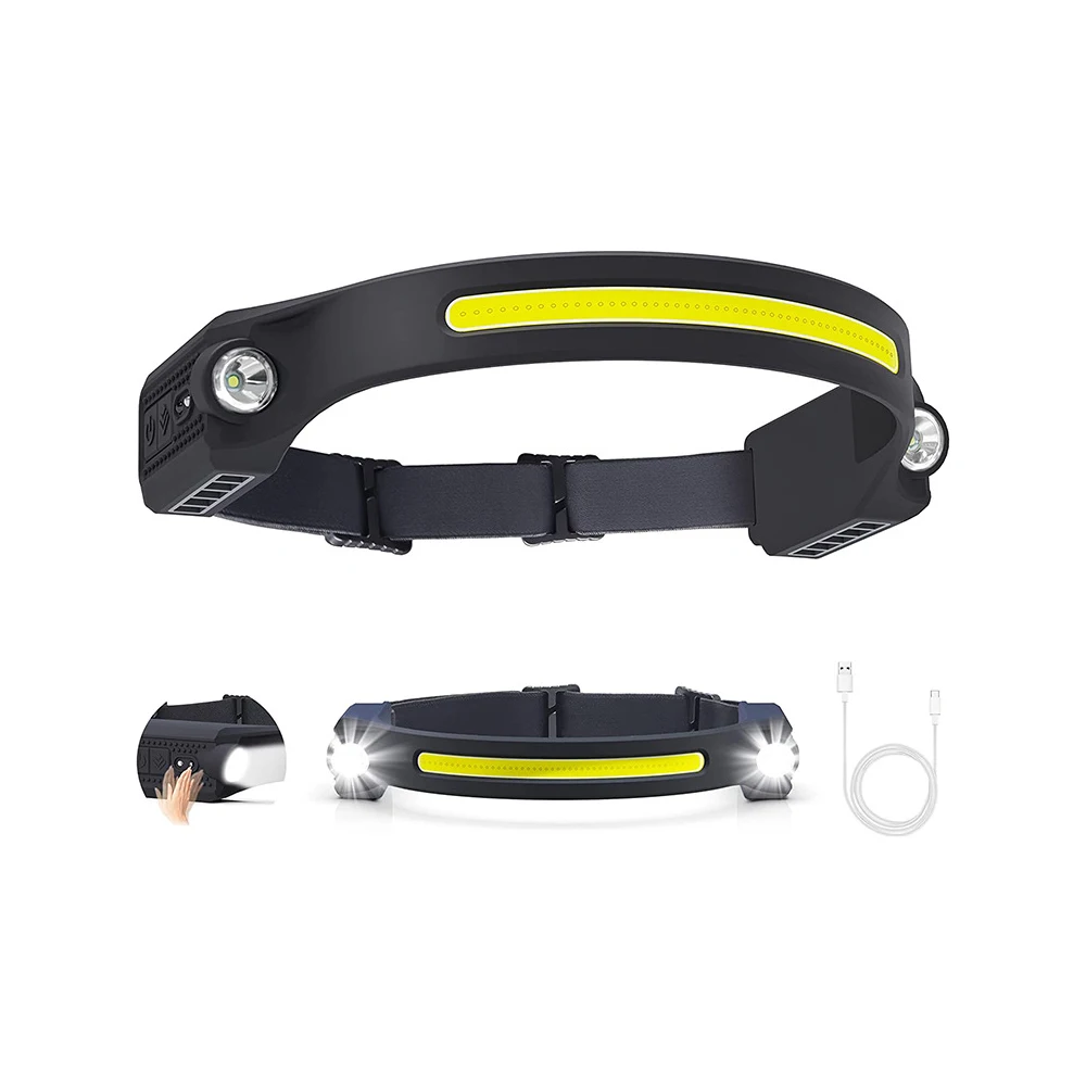 

Waterproof LED COB Induction Headlamp Motion Sensor Head Torch USB Rechargeable Headlight Outdoor Camping Search Light Work Lamp