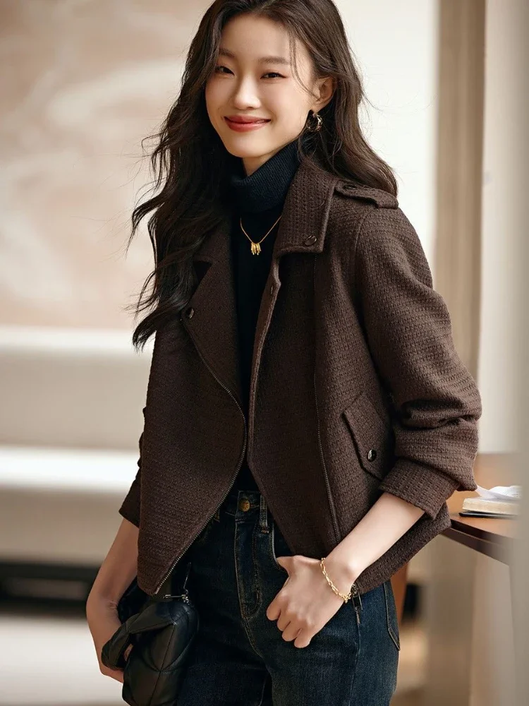 2024 Spring Contrast Color Women Baseball Jacket Korean