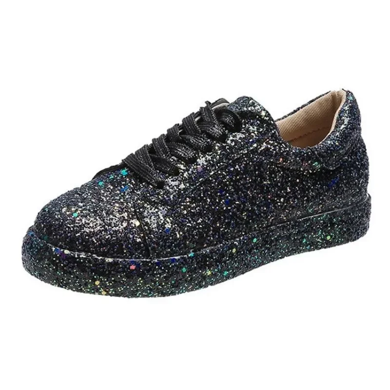 Spring and Autumn Big Size New Flat Casual Glitter Lace-up Low Top Sports Shoes Women Shoes Zapatos De Mujer Sneakers 5