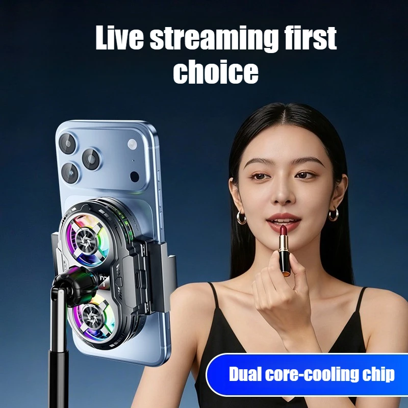 SL75 반도체 백클립 휴대폰 쿨러 (온도 표시 기능 포함) 아이폰/안드로이드 겸용 게임용 라이브 쿨링 팬 라디에이터