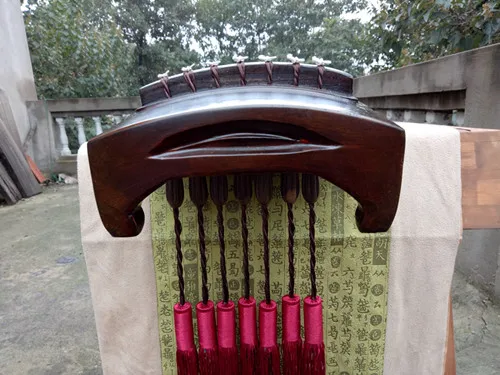 Guqin lyre zither Lvyi style with accessories 7 strings Chinese stringed instrument images - 6