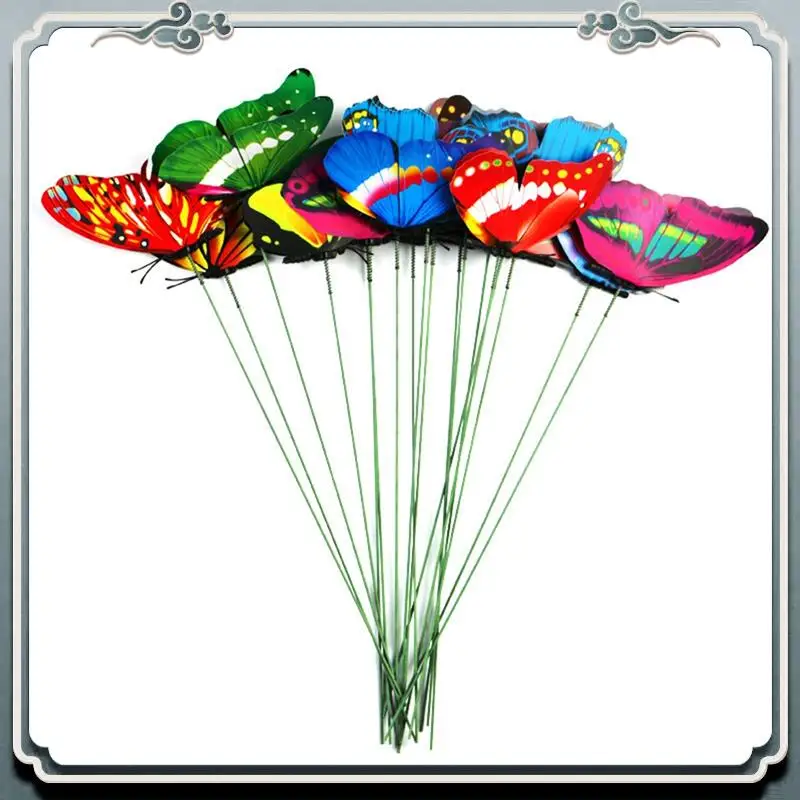 Durable 100PCS PVC Butterfly Outdoor Yard Crafts Outdoor Decor Butterflies For Office And Garden 25Cm