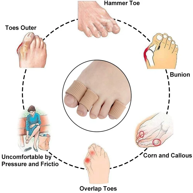 Fabric Toe Separator Finger Protector Applicator Corn Callus Remover Bunion Corrector Pedicure Tools Pain Relief Tube Foot Care