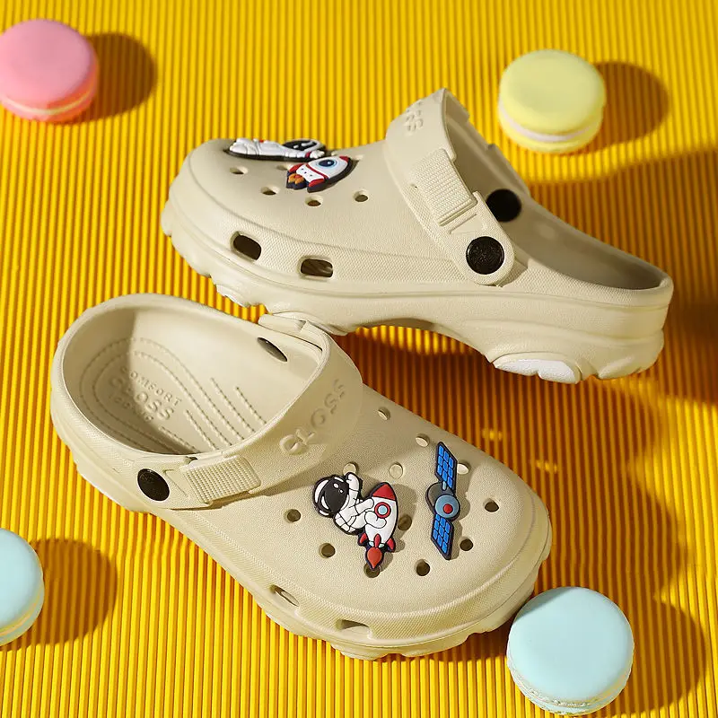 3-12y Kids Mules & Clogs Summer Boys Girls Sandals Cartoon 6 Colors Non-slip Comfortable Beach Slippers Children Garden Shoes 24