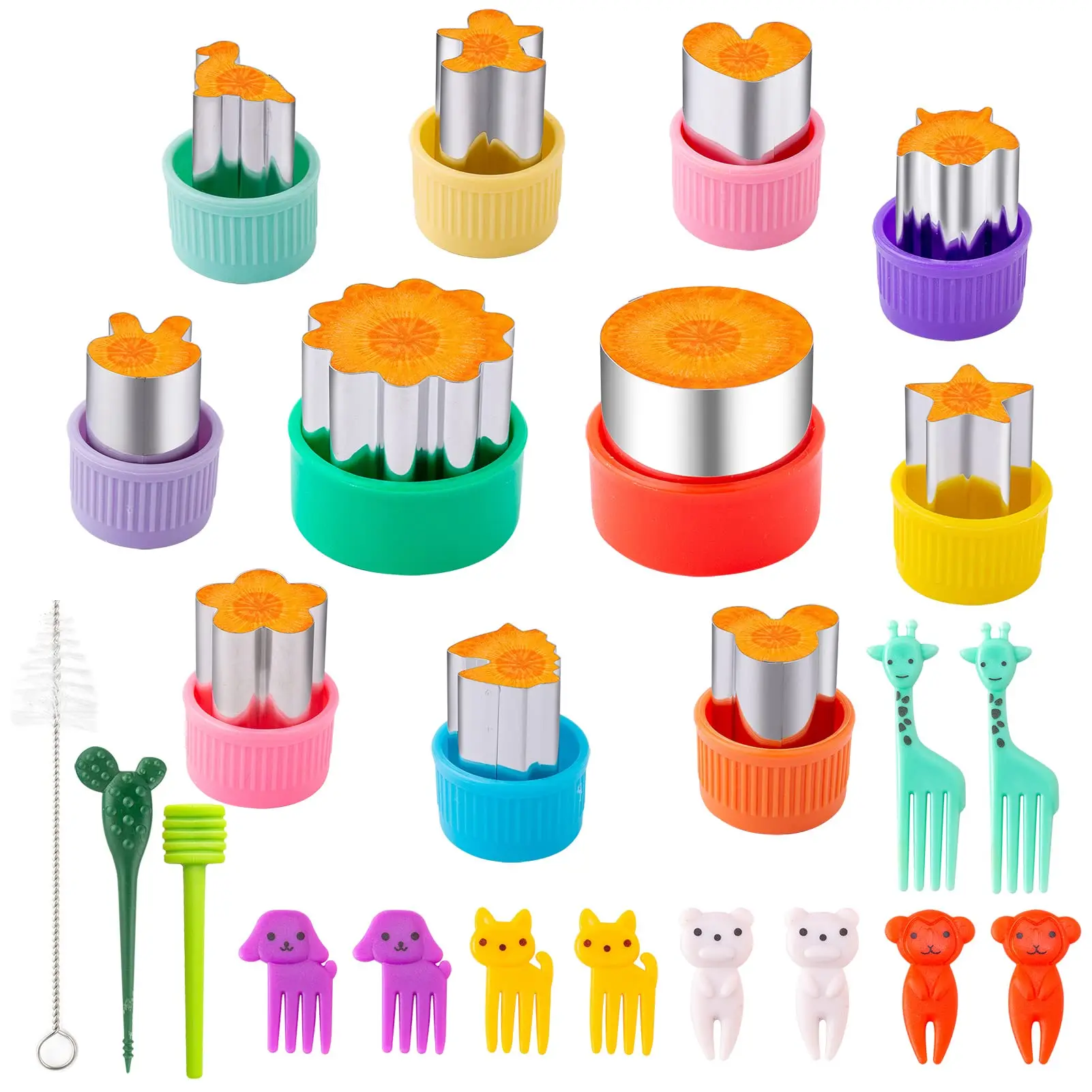 Kids Mini Animal Shape Food Cutter Set - Fun DIY Cookie, Bread, and Fruit Molds