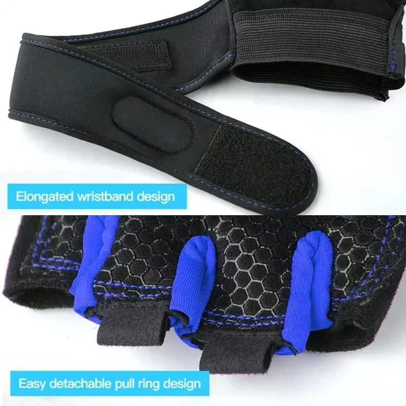 Gym Gloves for Men Women Fitness Weight Lifting Wristband Gloves Body Building Half Finger Non-Slip Gloves Training Cycling 5