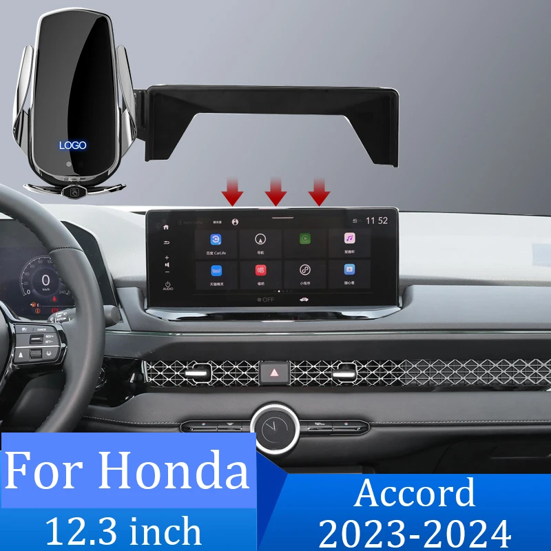

Держатель для автомобиля, беспроводное зарядное устройство для Honda Accord 2023-2024, аксессуары для экрана, 12,3 дюйма, фиксированная подставка