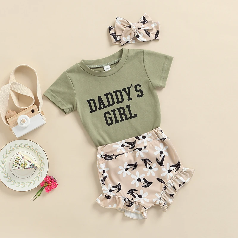 T-Shirt Tops+Shorts Set Toddler Baby Boy Girl Short Sleeve Letter Outfit