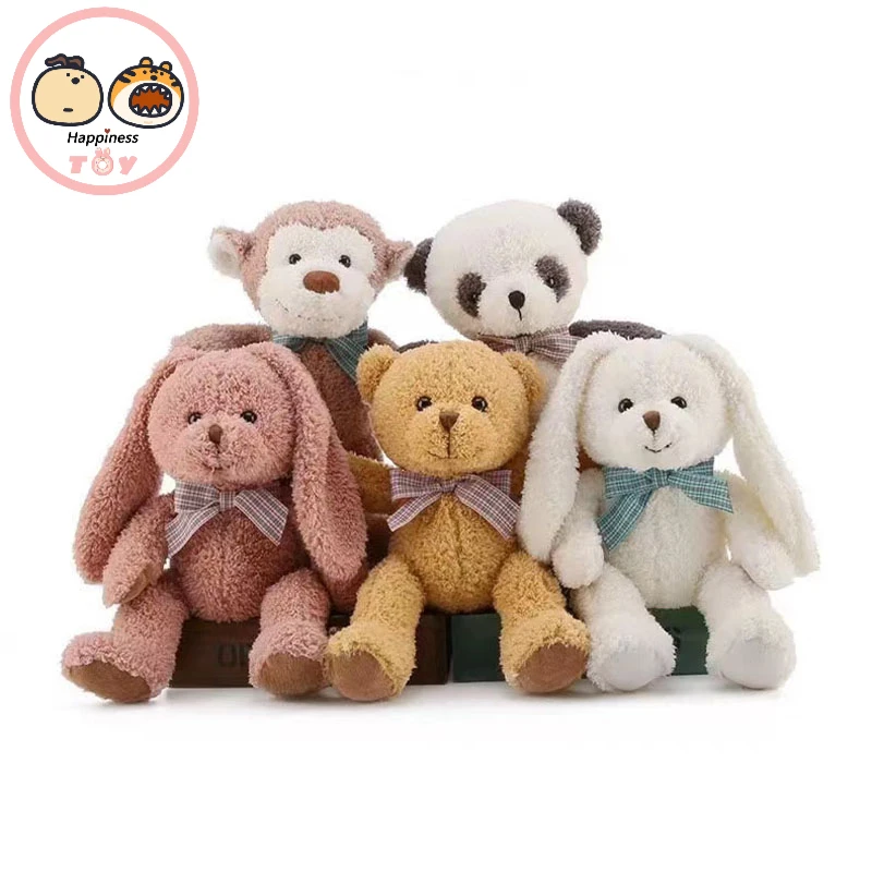 

Cute Fluffy Hair Soft Plush Animals Toys Panda Rabbit Monkey Stuffed Cartoon lovely Doll For kids Birthday Xmas Gift