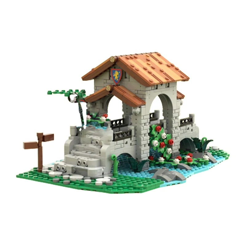 

MOC-161587 архитектурная серия, мостовой дом для рыжек, модель «сделай сам», кирпичи, Коллекция строительных блоков, игрушки-эксперты, подарки на день рождения