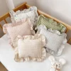 Nordic Style Cotton Baby Small Pillow 28x34cm with Ruffles Muslin Kids Cushion Baby Newborn Bedding Pillows Cushions Room 1