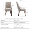 Beige Mid Century Dining Chairs Set of 4, Modern Kitchen & Dining Room Chairs Set of 4, Velvet Upholstered Kitchen Chairs 3
