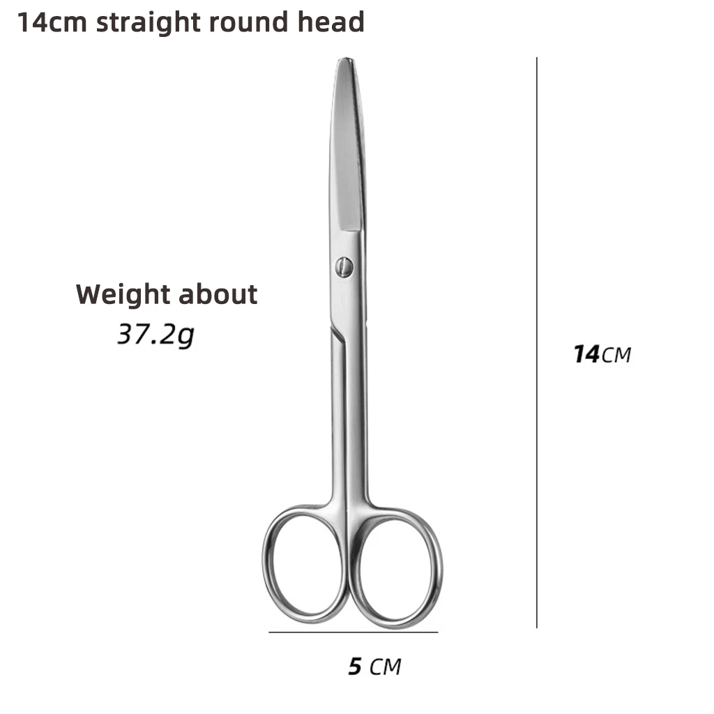 10cm-16cm Schere aus Edelstahl, gebogen, gerade, spitz, runder Kopf, für Haushalt, Sicherheit, zum Schneiden von Mullbinden und Entfernen von Fäden – Detail 14