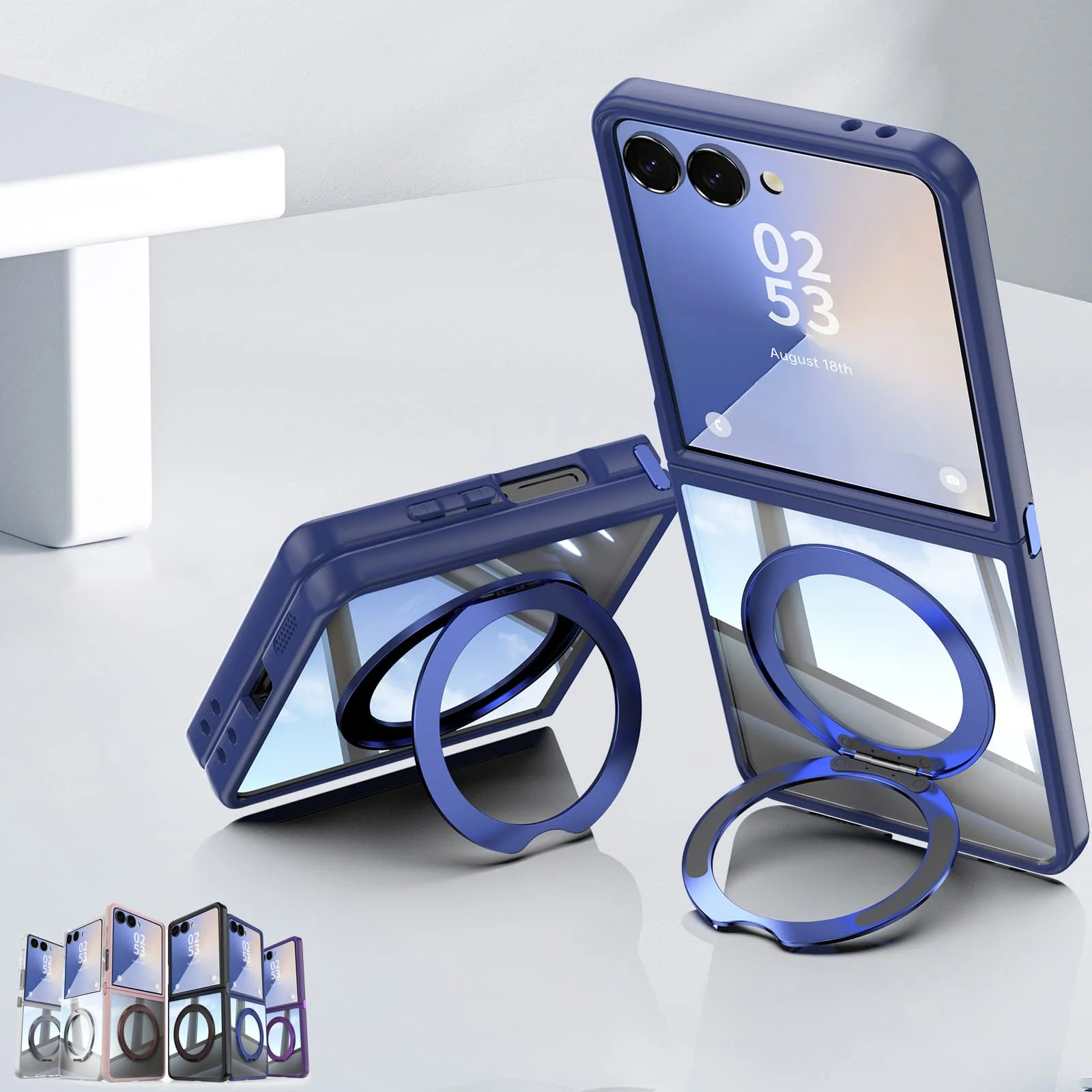 Magnetic 360° Rotatable Phone Case with Flip Protection and Shockproof Feature